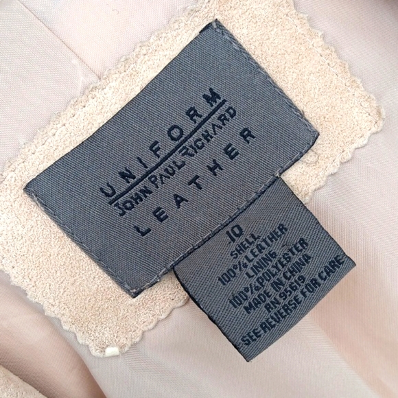 UNIFORM by JOHN PAUL RICHARD LADIES GENUINE SUEDE/LEATHER (3) BUTTON JACKET - Picture 7 of 17